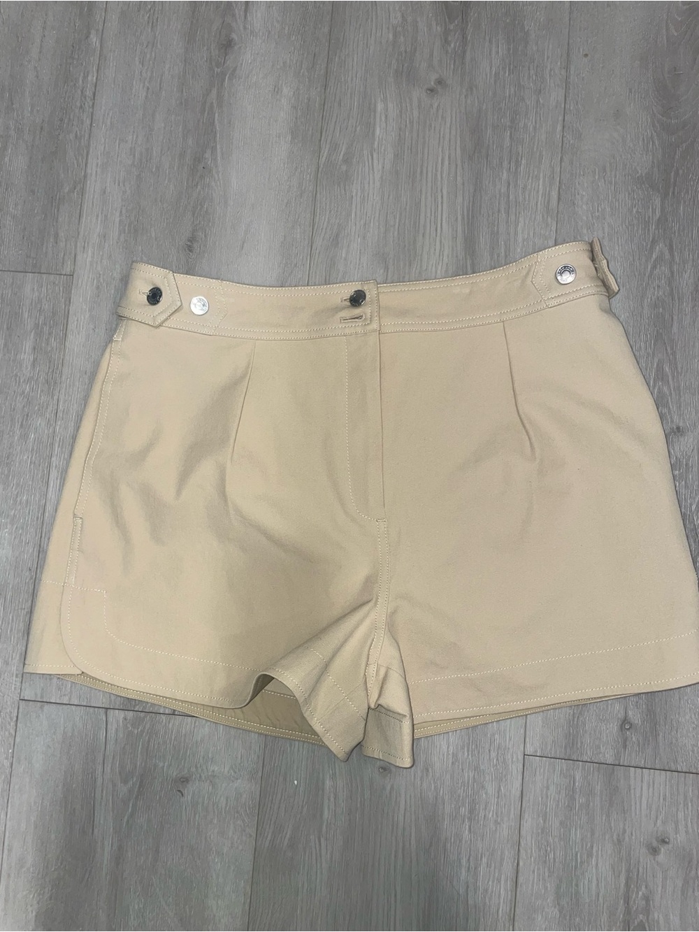 Derek Lam 10 Crosby Beige Tailored Shorts Size 14 NWOT High Waist Adjustable